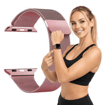 Remen za Apple Watch 38/40/41/42 (s10) metalna narukvica roza