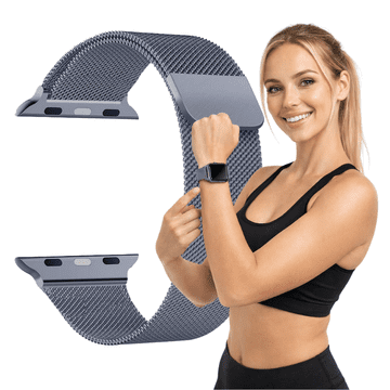 Remen za Apple Watch 38/40/41/42 (s10) Metalna narukvica siva