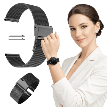 Remen za Garmin Venu 2S 3S Forerunner 255S 256S crna metalna narukvica