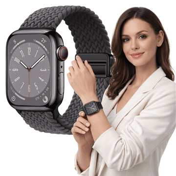 Remen za Apple Watch 42 mm 44 mm 45 mm 49 mm Pletena siva narukvica