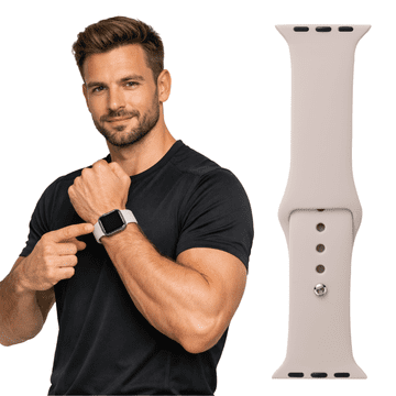 Silikonska narukvica za Apple Watch 38 40 41 42 (s10) kremasta