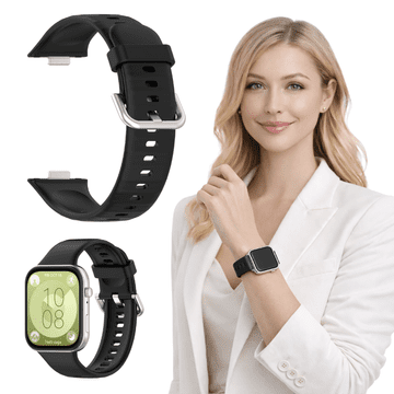 Silikonska narukvica za Huawei Watch Fit 3 / 4 / 4 Pro, crna
