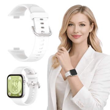 Silikonska narukvica za Huawei Watch Fit 3 / 4 / 4 Pro, bijela