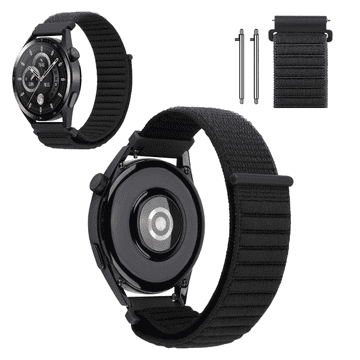 Remen za Huawei Watch GT2 GT3 GT 2 3 42mm 43mm Elegantni najlon, čvrsti, crni
