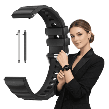 Remen za Garmin Forerunner 255S 265S Vivoactive Venu2S 3S 4S crni 18mm