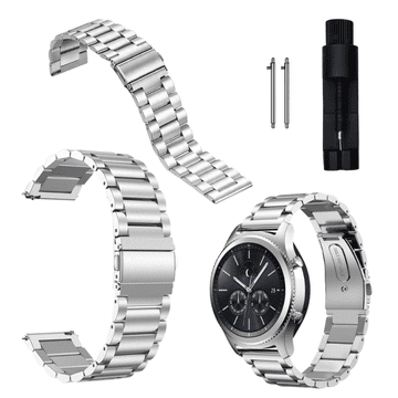 Remen za Samsung Galaxy Watch 3 4 5 Active metalna narukvica 20 mm srebrna