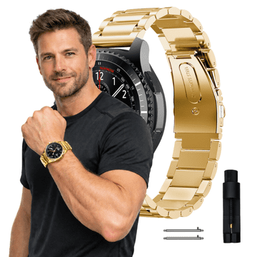 Remen za Huawei Watch GT3 GT4 GT5 GT6 Pro 46mm metalni čvrsto zlatni 22mm