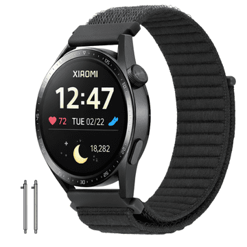 Remen za Xiaomi Mi Watch S1 S2 S3 S4 Amazfit GTR 47mm najlon crni