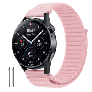 Remen za Xiaomi Mi Watch S1 S2 S3 S4 Amazfit GTR 47mm najlon roza 22mm