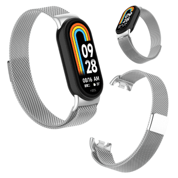 Metalni remen za Xiaomi Mi Band 8 9 10 narukvicu i sat srebrne boje