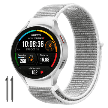 Remen za HUAWEI Watch GT Runner 2, čvrsti najlon, 20 mm, sivi