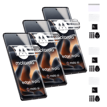 3X zaštitna folija za MOTOROLA EDGE 70 PRO na ekranu od hidrogela, jaka TPU folija