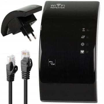 Dexxer Bežični 2,4 GHz WIFI repetitor usmjerivač pojačivač signala 300Mb/s WPS 100m crni