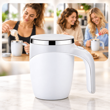Netscroll Samo-miješajuća termo šalica, 400 ml,, za kavu, čaj ili kakao, automatsko miješanje, MixMug