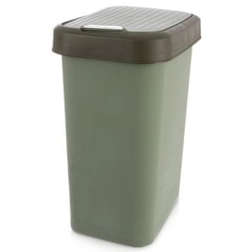 Northix Kanta za smeće, zelena plastika, kapacitet 25 l, nagibni poklopac