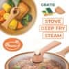 wok tava, željezna s neprianjajućom površinom, poklopcem i košarom za paru, 32 cm - Claywok