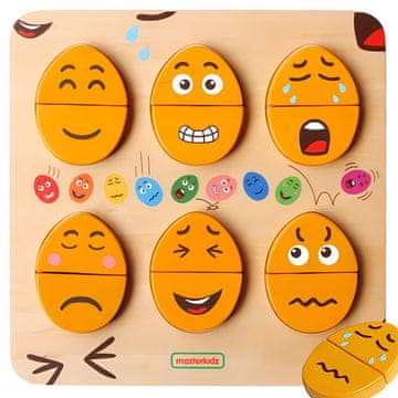 Masterkidz Drvena jaja Ploča za učenje emocija - Kakav humor? Montessori