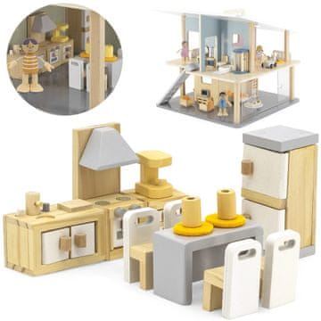 Viga Toys VIGA PolarB Set namještaja za kućicu za lutke Kuhinja Blagovaonica