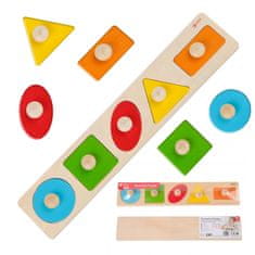 Classic world Drvena geometrijska slagalica MONTESSORI Razvrstavanje oblika Učenje boja 6 dijelova.