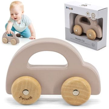 Viga Toys VIGA PolarB Drveni autić za guranje Smeđi
