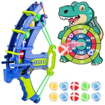 WOOPIE set za arkadne igre pikada s čičkom 2 u 1: štit + bacač dinosaurskog luka