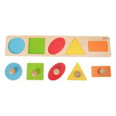 Classic world Drvena geometrijska slagalica MONTESSORI Razvrstavanje oblika Učenje boja 6 dijelova.