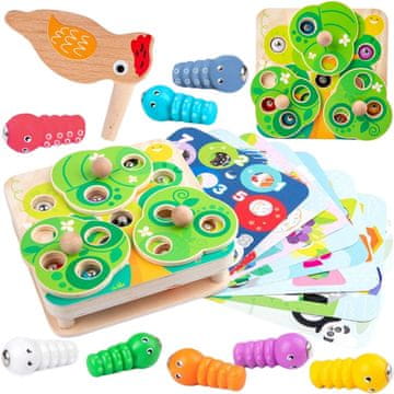 Tooky Toy drvena arkadna igra 2 u 1 Povlačenje kukaca za djecu