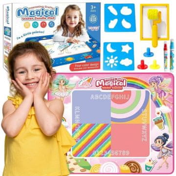 WOOPIE podloga za slikanje vodom XXL 100x80cm Vile ružičaste