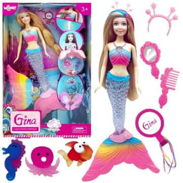 WOOPIE Gina Čarobna lutka sirena u duginim bojama s dodacima