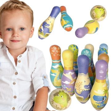 WOOPIE Mekana igra vještina kuglanja s dinosaurima, set od 12 komada