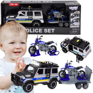 WOOPIE Policijsko terensko vozilo s prikolicom za motocikl
