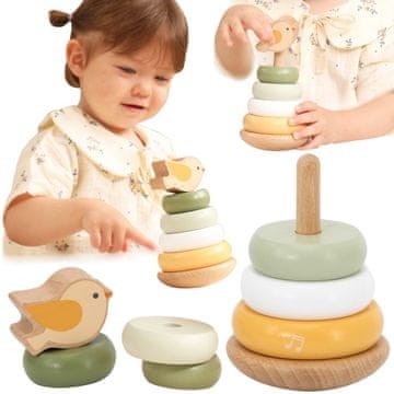 Viga Toys VIGA PolarB Drvena edukativna piramida - Ptica