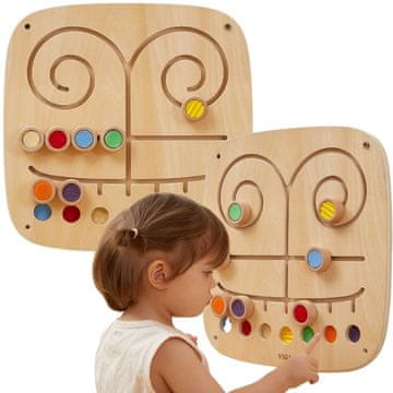 Viga Toys VIGA Drvena manipulativna senzorna labirint ploča za dodir i spajanje