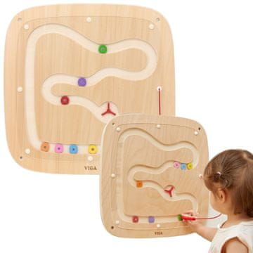Viga Toys VIGA drvena senzorna manipulacijska ploča gravitacijski tok
