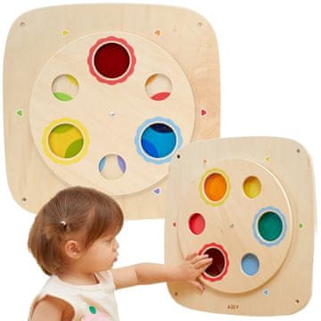 Viga Toys VIGA Drvena senzorna manipulativna ploča za miješanje boja