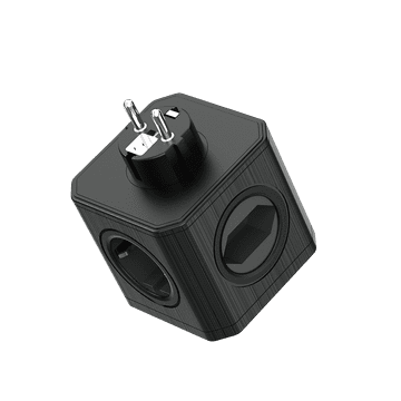 slomart PLASTROL Razdjelnik R-41S/USBA, 4 utičnice + 3x USB-A, 3680W, crni
