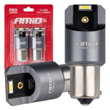 slomart AMiO LED žarulje FULL CANbus PRO P21W BA15S, 2x1860 SMD, bijele, 12V/24V (2 komada)