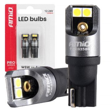slomart AMiO LED žarulje FULL PRO T10 W5W, 4x3030 SMD, bijele, 12V/24V (2 komada)