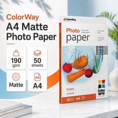 ColorWay Foto papir Mat 190g/m2, 50kom, A4 (PM190050A4)