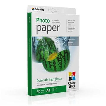 ColorWay Foto papir Visoki sjaj, Dvostrani, 155g/m2, 50kom, A4 (PGD155050A4)