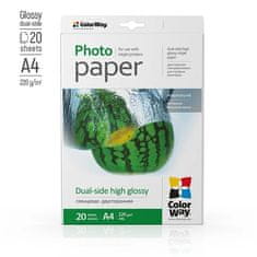 ColorWay Foto papir Visoki sjaj, Dvostrani, 220g/m2, 20kom, A4 (PGD220020A4)