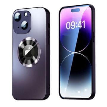 Northix Magnetska maskica za iPhone 15 sa zaštitom za leće i prikazom logotipa - crna