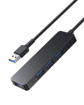 Northix USB-A čvorište, 4xUSB-A 3.0 - crno
