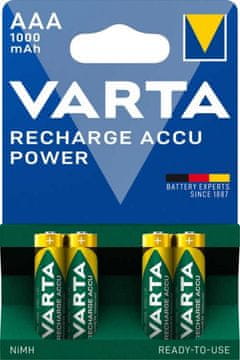 Northix VARTA Recharge Accu Power AAA baterije 1000 mAh, pakiranje od 4 komada