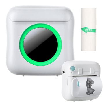Northix Mini Bluetooth pisač s 200 dpi pisačem za etikete s rolom - bijeli