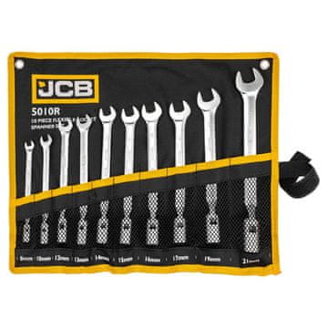 JCB Set od 10 CrV zglobnih viljuškastih ključeva 8-19 mm
