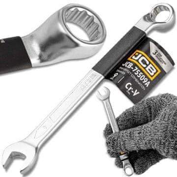 JCB OTVORENI KLJUČ 75 STUPNJA, KUTNI, 9 mm, CR-V ČELIK, DVOSTRUKI