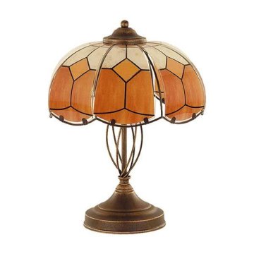 Narančasta stolna lampa od vitraja STAINED GLASS Alfa 10658