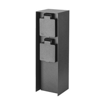 Električni vrtni stup grafitni 2 utičnice 2x16A 23cm 3600W IP44 V-TAC