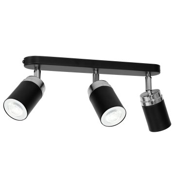 Traka od 3 pokretna reflektora crni krom 3xGU10 15W Reno Luminex